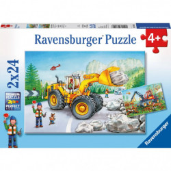 Ravensburger 7802 Puzzle Bagger und Waldtraktor 2 X 24 Teile