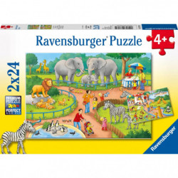 Ravensburger 7813 Puzzle Ein Tag im Zoo 2 X 24 Teile