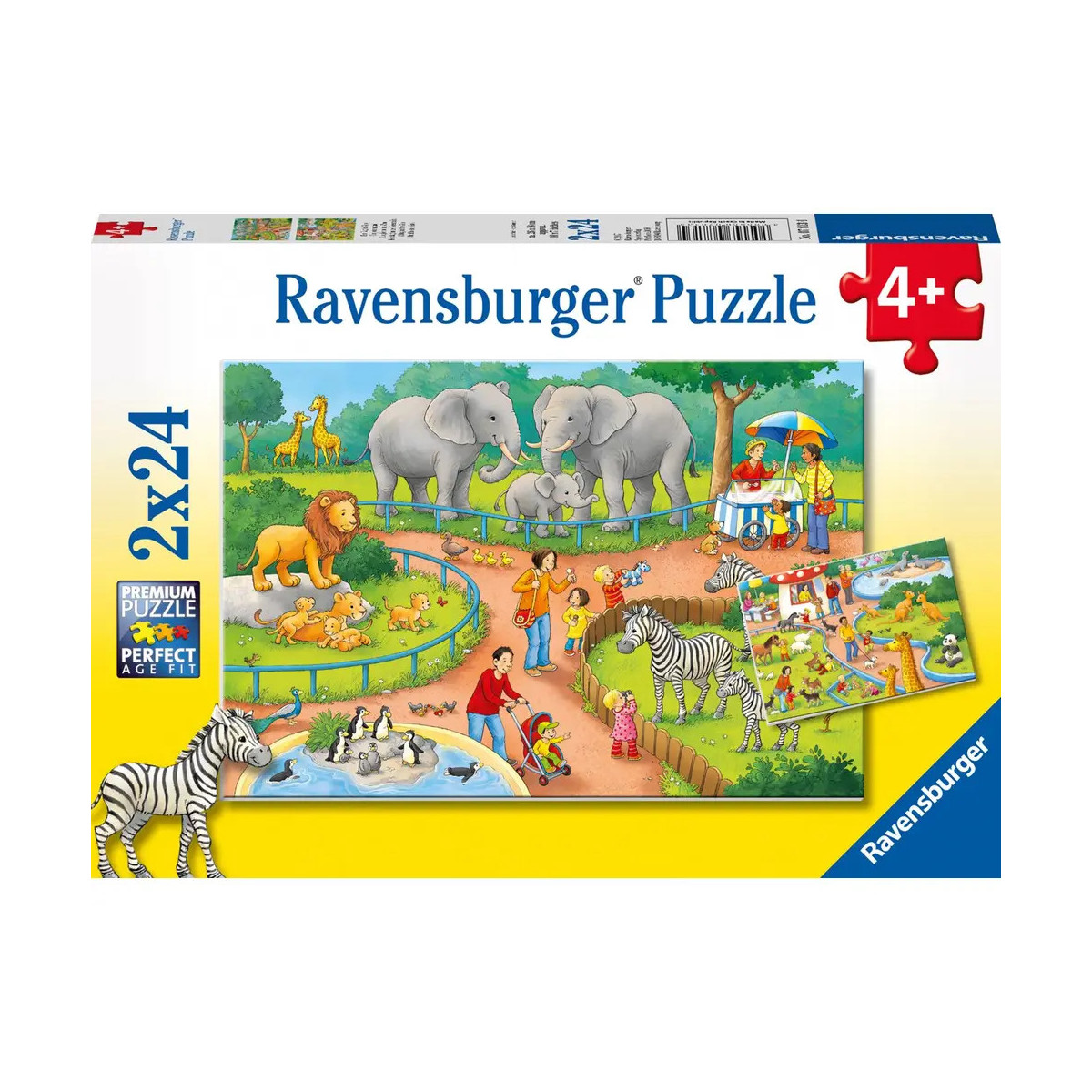 Ravensburger 7813 Puzzle Ein Tag im Zoo 2 X 24 Teile