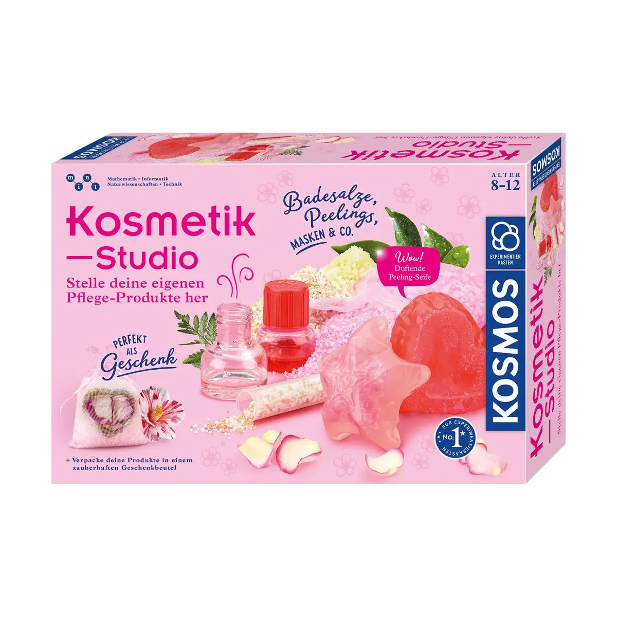 Kosmos Kosmetik-Studio: Set zum Herstellen von Badesalzen, Peelings, Masken und Seifen, rosa, ab 8 Jahren.