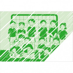 Cover eines Zaubermalbuchs für Kinder: Junge spielt Fußball, bunte Skizzen auf grünem Hintergrund.