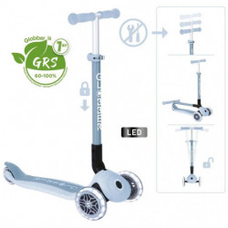 GLOBBER PRIMO FOLDABLE LIGHTS ECO blaubeere, mit Leuchtrollen
