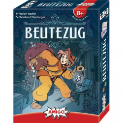 Beutezug: Brettspiel für Kinder ab 8 mit Cartoon-Dieb, Sack und Laterne auf dem Cover.