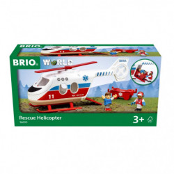BRIO World Rettungshubschrauber-Set mit Hubschrauber und zwei Figuren, geeignet für Kinder ab 3 Jahren.