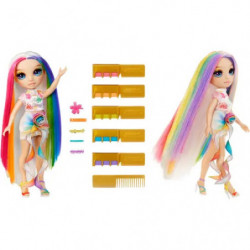 Rainbow High Puppenset mit Puppe, Haarschmuck und farbenfroher Verpackung.