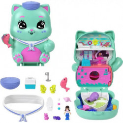 Katzenspielfigur-Medizinkoffer mit Zubehör wie Mini-Figuren, Pflastern und medizinischen Werkzeugen.