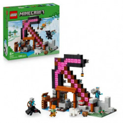 LEGO Minecraft Set mit OVP, pinker Axt-Struktur und bekannten Minecraft-Figuren.