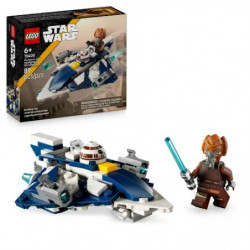LEGO Star Wars Set mit Raumschiff, Alien-Minifigur mit Lichtschwert und Produktbox im Hintergrund.