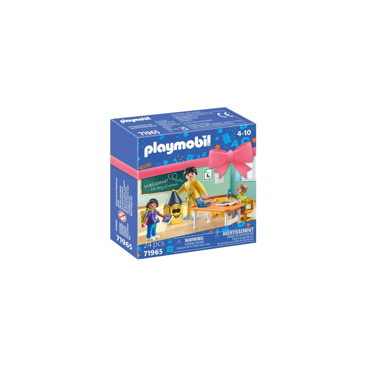 Playmobil-Set mit Klassenzimmer: Lehrer, Schüler und diverses Schulzubehör.