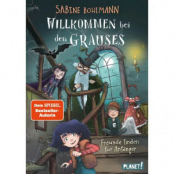 Buchtitel: Willkommen bei den Grauses – illustriertes Kinderbuch über ein unheimliches, fantasievolles Haus.