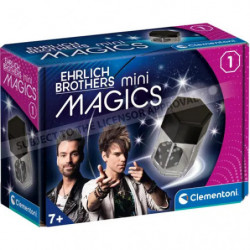 Ehrlich Brothers Mini Magics: Blaue und violette Zauberkasten-Box mit zwei Männern und Requisit auf der Vorderseite.