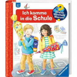 Kinder mit Schulranzen und Geschenken stehen auf dem Cover des Buches „Ich komme in die Schule“.