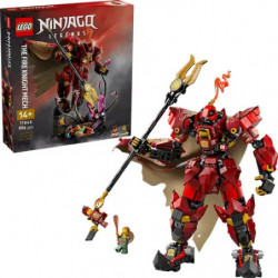LEGO Ninjago Set mit großem roten Mech und Verpackung im Hintergrund.