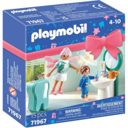 Playmobil-Set mit zwei Figuren, Waschbecken und Bad-Zubehör für Kinder von 4 bis 10 Jahren.