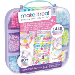 Perlen-Set in Pastellfarben mit 1.440 Perlen und über 30 Designs in transparenter Box „make it real“.