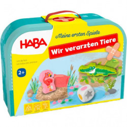HABA-Spiel mit Tiermotiven und dem Aufdruck „Wir verärzten Tiere“ auf dem Cover.