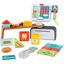 Fisher Price elektrisches Lernspielzeug für Kleinkinder Lernspaß Meine erste Spielkasse, mehrsprachi