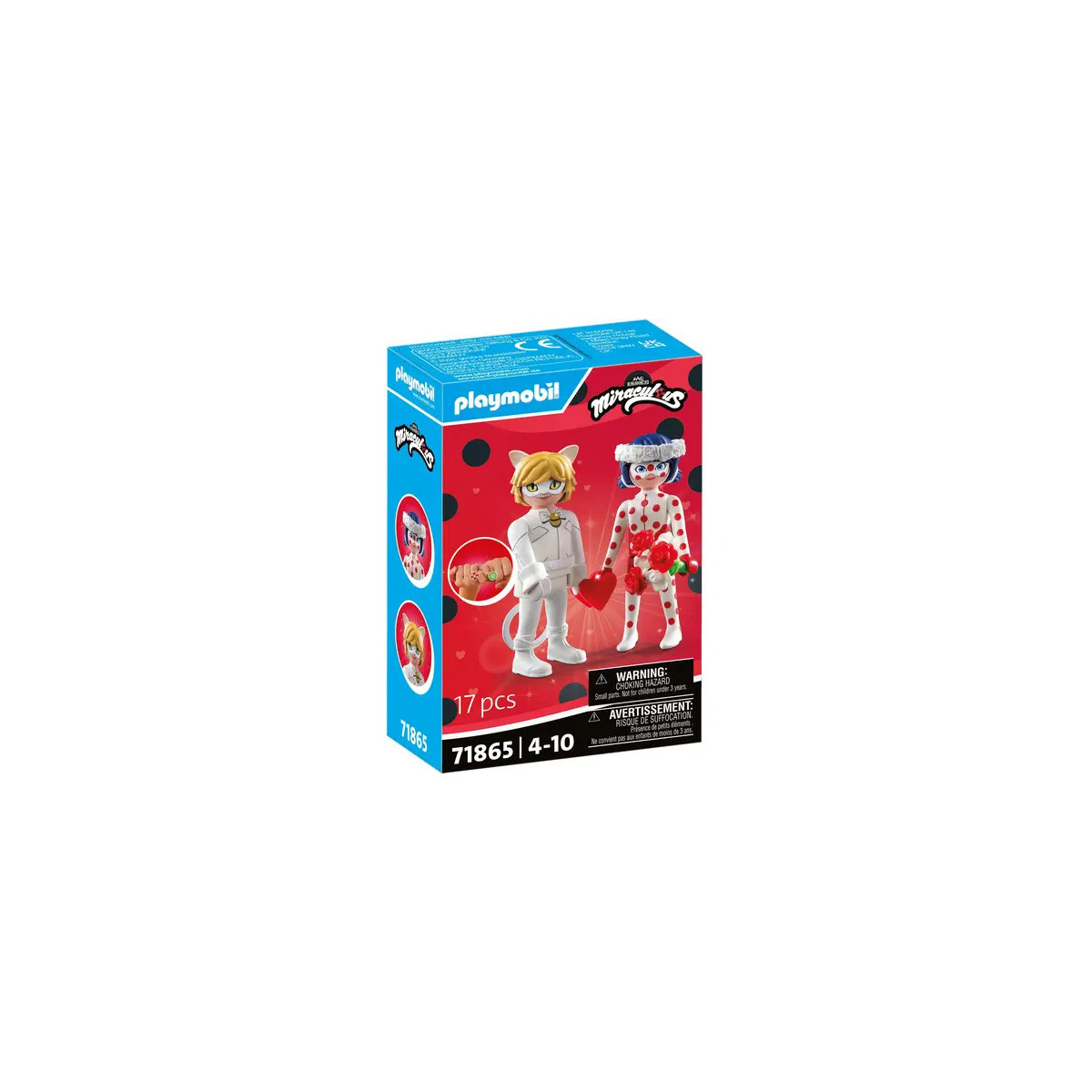 Playmobil Miraculous Ladybug Spielset mit den Figuren Ladybug und Cat Noir in einer Box.