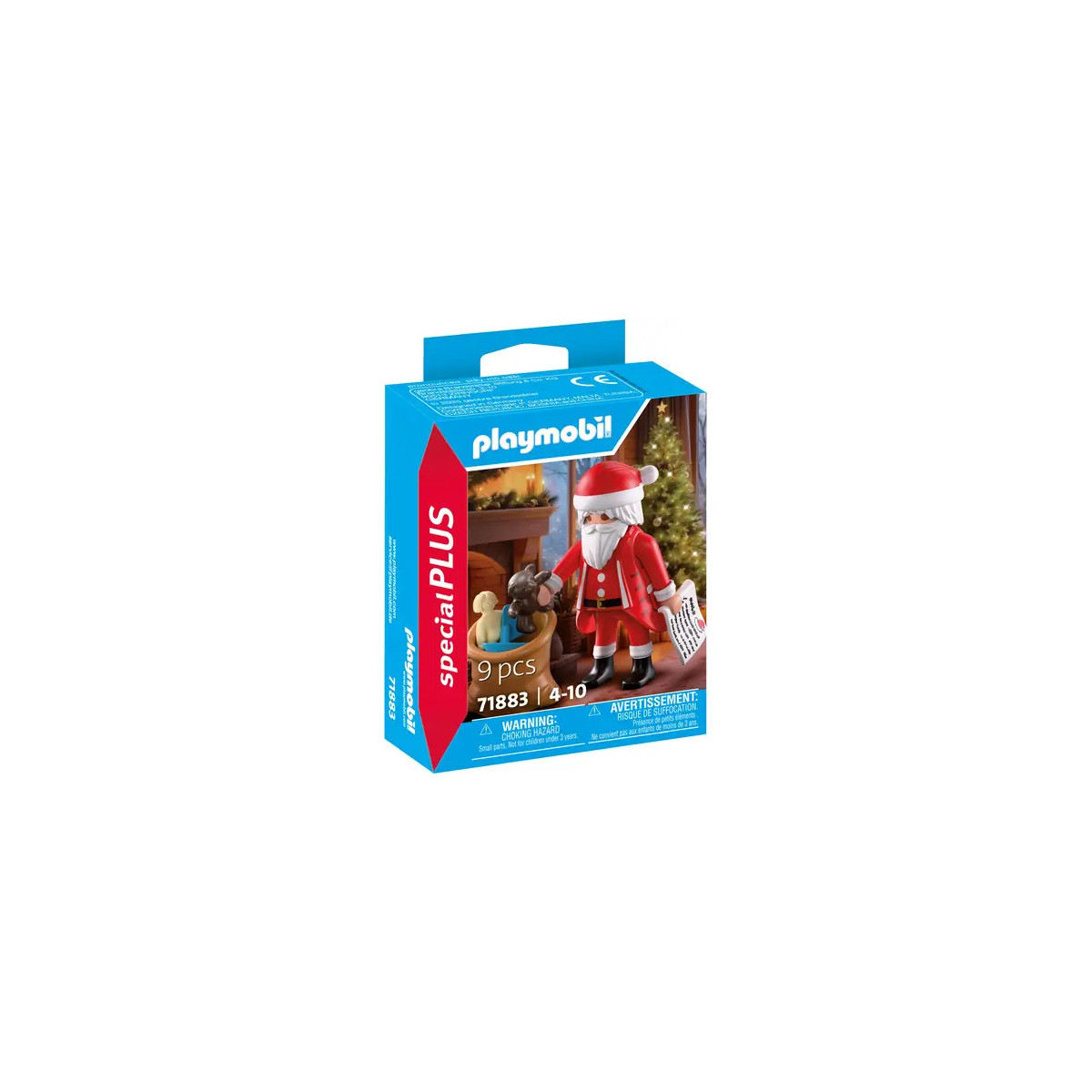 Playmobil Special Plus: Weihnachtsmann mit Geschenken und Teddybär in der Spielset-Box.