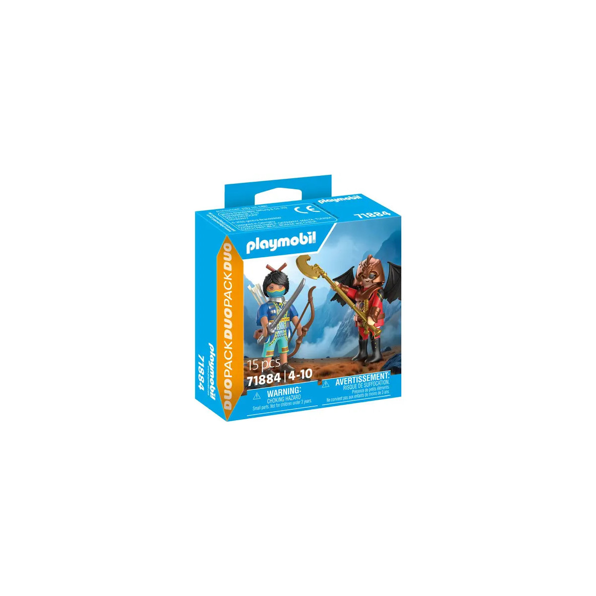 Playmobil DuoPack mit zwei Fantasy-Kriegerfiguren: eine mit Flügeln, eine mit Schwert.