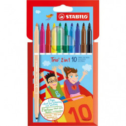 img_0:10 STABILO Farbstifte im Pack mit bunter Cartoon-Gestaltung auf der Verpackungsvorderseite.