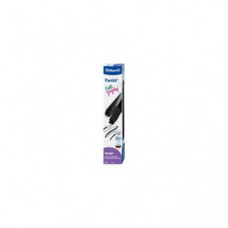 img_0:Vier schwarze Paper Mate Flair Filzstifte mit mittlerer Spitze im Viererpack in Originalverpackung.