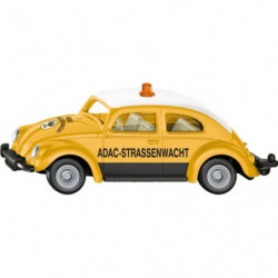 Gelber Spielzeug-Volkswagen Käfer mit ADAC-Straßenwacht-Schriftzug und kleinem orangefarbenen Dachlicht.
