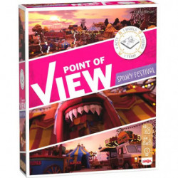 img_0:Schachtel des Spiels "Point of View: Spooky Festival" mit farbenfroher, festlicher Cover-Gestaltung.