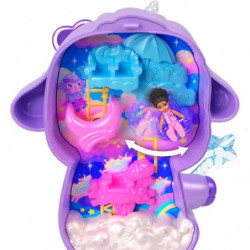 thumb-alternative:Polly Pocket Traumland Schatulle in zauberhafter Lammform mit 1 Minipuppe und Haustier Einhorn, Reis