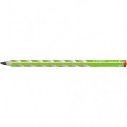 img_0:Grüner Bleistift mit diagonalen weißen Streifen und rotem Radiergummi, isoliert vor weißem Hintergrund.
