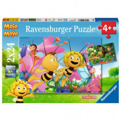 img_0:Ravensburger Puzzle "Biene Maja", ab 4 Jahren, mit Cartoon-Bienen und Blumen auf dem Cover.
