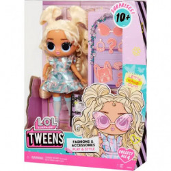 LOL Tweens-Puppe mit blonden Haaren, blauem Kleid und Zubehör, ab 10 Jahren, in Originalverpackung.