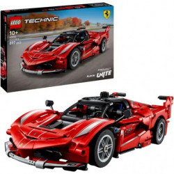 img_0:LEGO Technic Ferrari Modellauto mit Box, rotes Sportwagendesign.