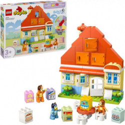 img_0:LEGO DUPLO Set mit buntem Haus, Tierfiguren, Bausteinen und Verpackung im Hintergrund.