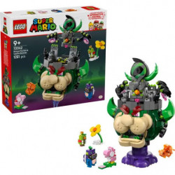 img_0:LEGO Super Mario Bowser Set mit sichtbarer Box im Hintergrund und aufgebauter Bowser-Figur samt Zubehör im Vordergrund.