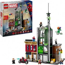 img_0:LEGO Marvel Daily Bugle Set mit Box, detailreichem Gebäude und mehreren Superhelden-Minifiguren.