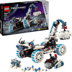 img_0:LEGO Technic Mars Rover Set mit Box, Modell des Rovers, kleinem Roboter und Zubehör auf weißem Hintergrund.