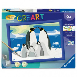 thumb-alternative:CreArt Malset mit illustrierten Pinguinen und Zubehör, geeignet für Kinder ab 9 Jahren.