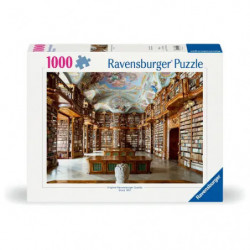 thumb-alternative:Ravensburger Puzzle mit 1000 Teilen zeigt eine prächtige Bibliothek mit verzierten Regalen und gemalter Decke.