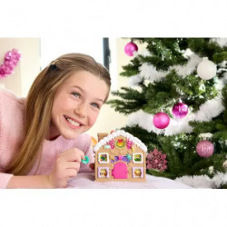 thumb-alternative:Adventskalender Spielset mit Polly Pocket Puppe, DIY Lebkuchenhaus mit Puppenhausmöbeln und 24 Teile