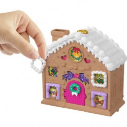 thumb-alternative:Adventskalender Spielset mit Polly Pocket Puppe, DIY Lebkuchenhaus mit Puppenhausmöbeln und 24 Teile