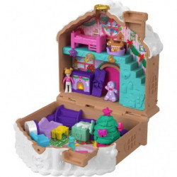 thumb-alternative:Adventskalender Spielset mit Polly Pocket Puppe, DIY Lebkuchenhaus mit Puppenhausmöbeln und 24 Teile