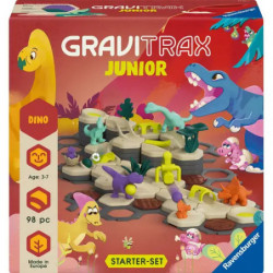 Ravensburger GraviTrax Junior Starter Set L Dino24586   Erweiterbare Kugelbahn für Kinder, Murmelbah