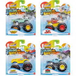 img_0:Mattel HGX06 Hot Wheels Monster Truck 1:64 Color Shifters, verschiedene Designs, bunte Verpackung.